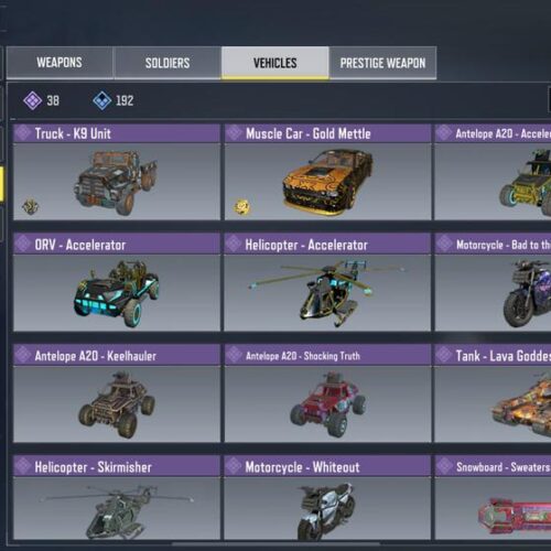 Level 357 COD Mobile account for sale vehicles